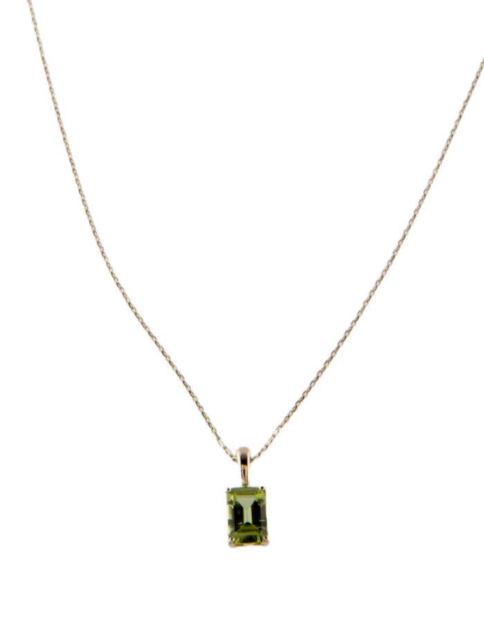 14K Yellow Gold 0.91ct Cut Cornered Rectangular Step Cut Peridot ...