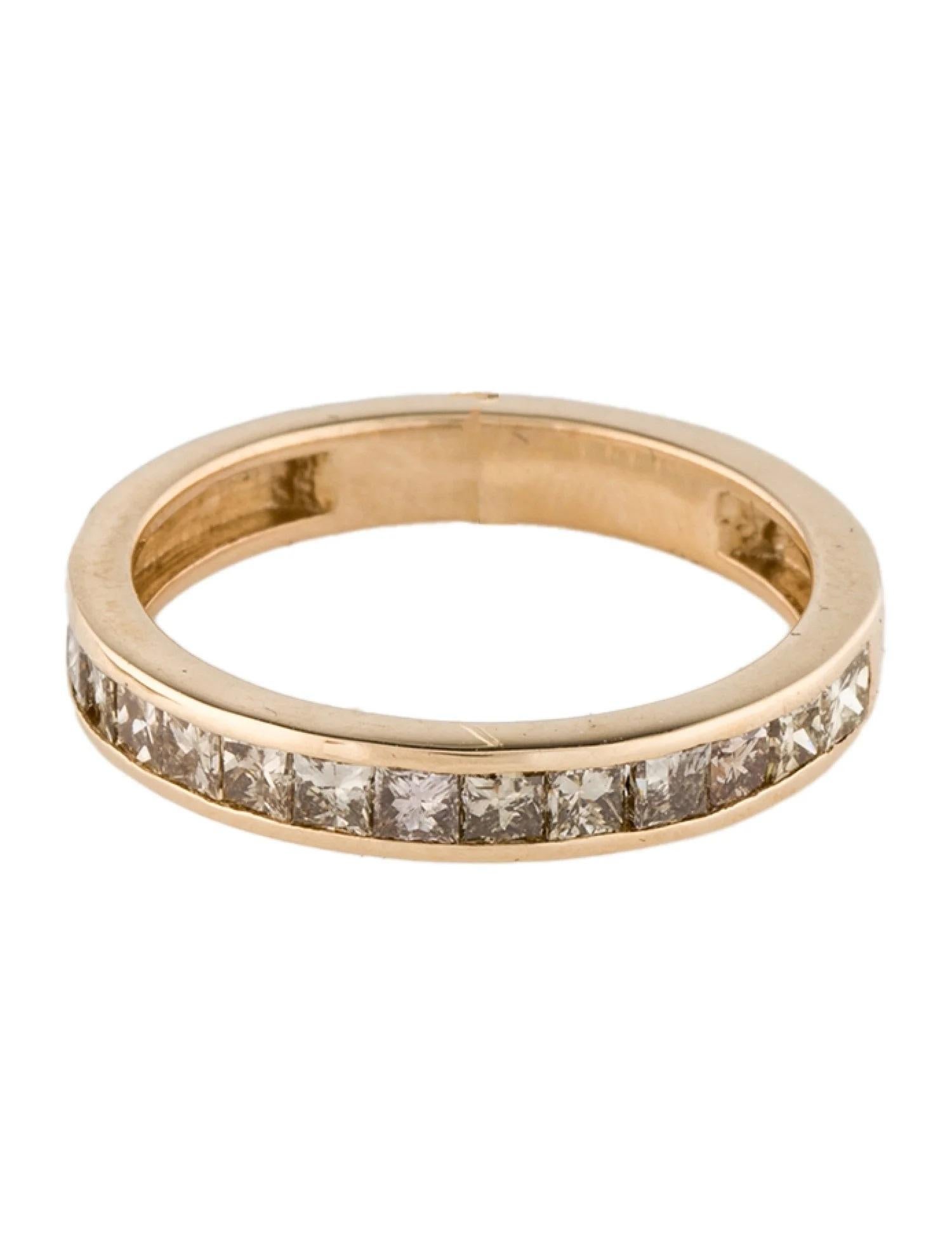 Artiste Bague jonc en or jaune 14 carats avec diamants 0,91 carat, taille 8  Carré modifié Brilliante en vente