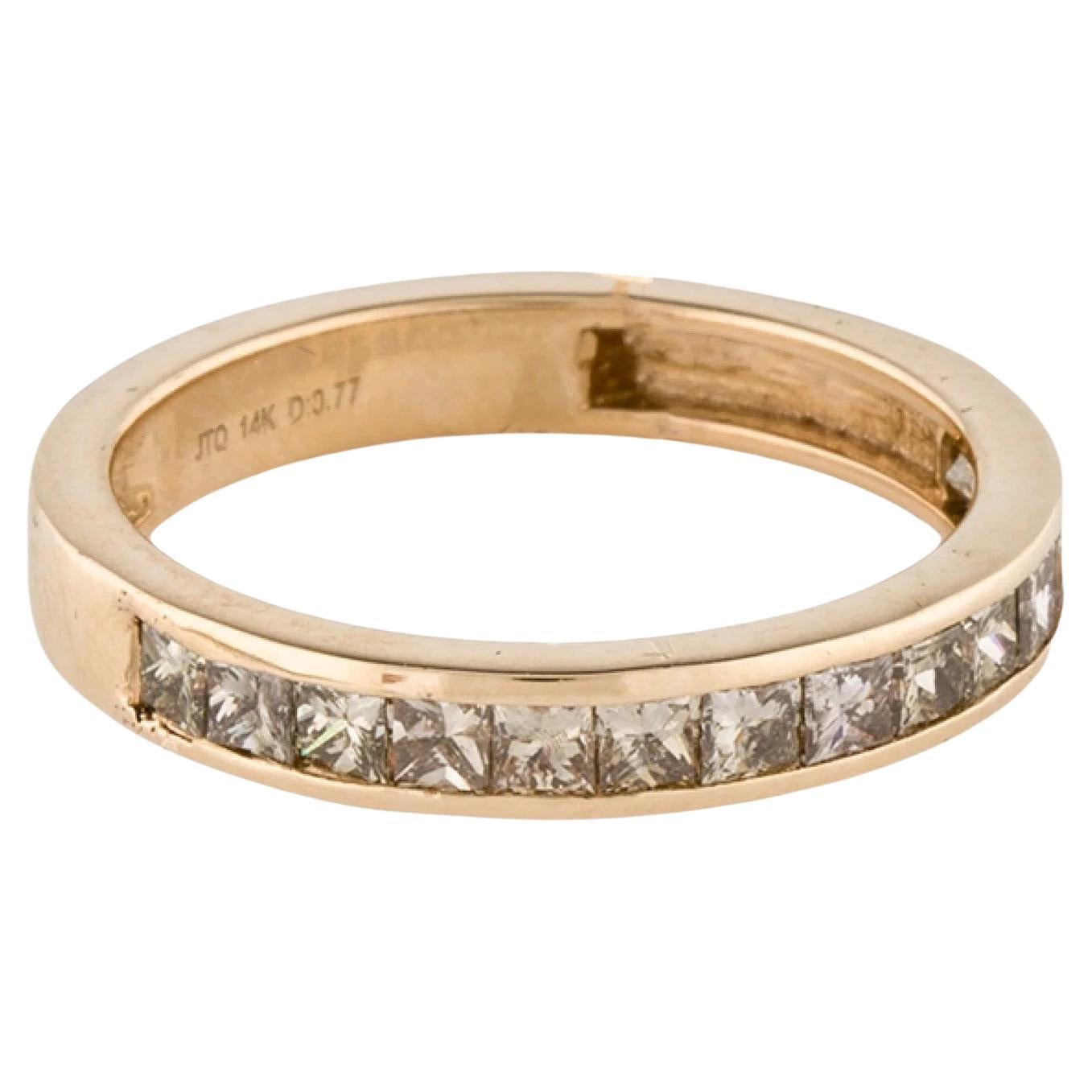 14K Yellow Gold 0.91ctw Diamond Band Ring, Size 8  Square Modified Brilliant