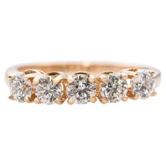 Fede nuziale in oro giallo 14k con diamanti da 0,925tcw