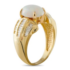 14K Yellow Gold 0.95ct Diamond and Opal Ring MF19-050626