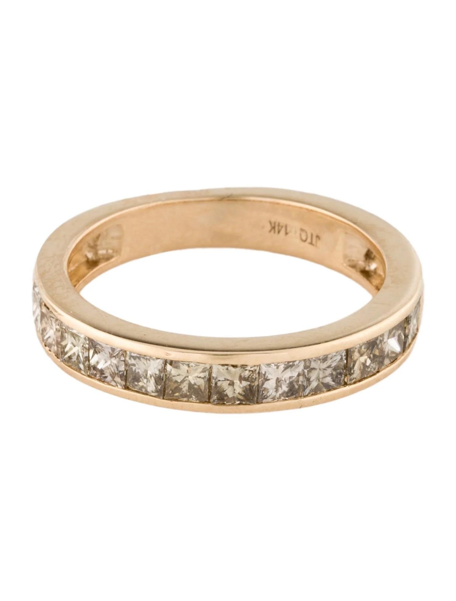 Artist 14K Yellow Gold 0.99ct Brown Diamond Band Ring Size 8 For Sale
