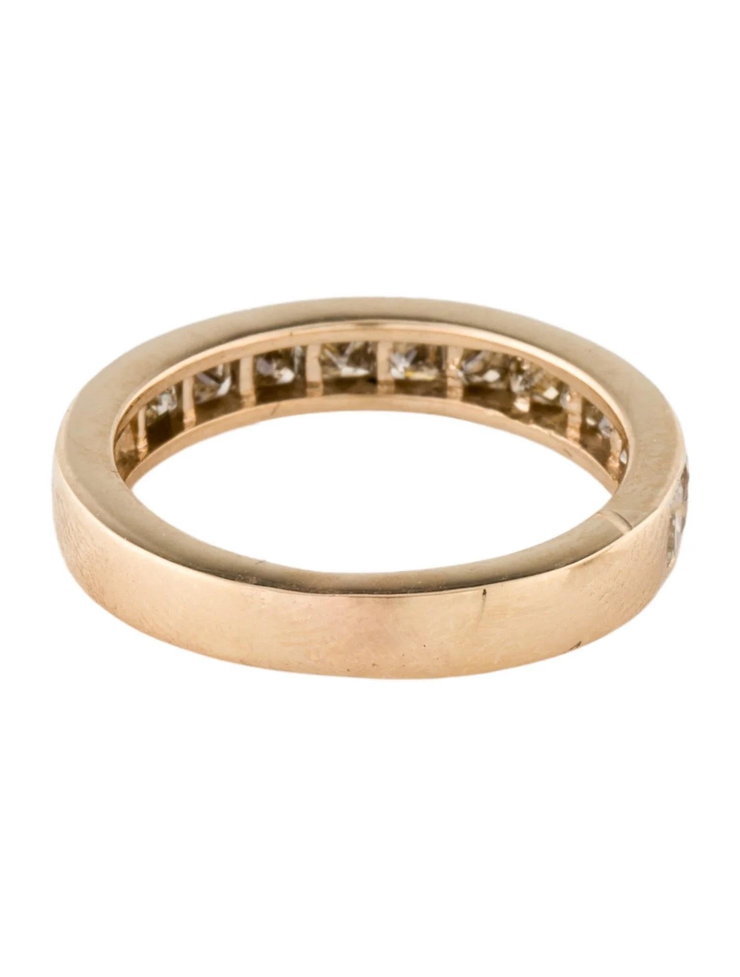 Round Cut 14K Yellow Gold 0.99ct Brown Diamond Band Ring Size 8 For Sale