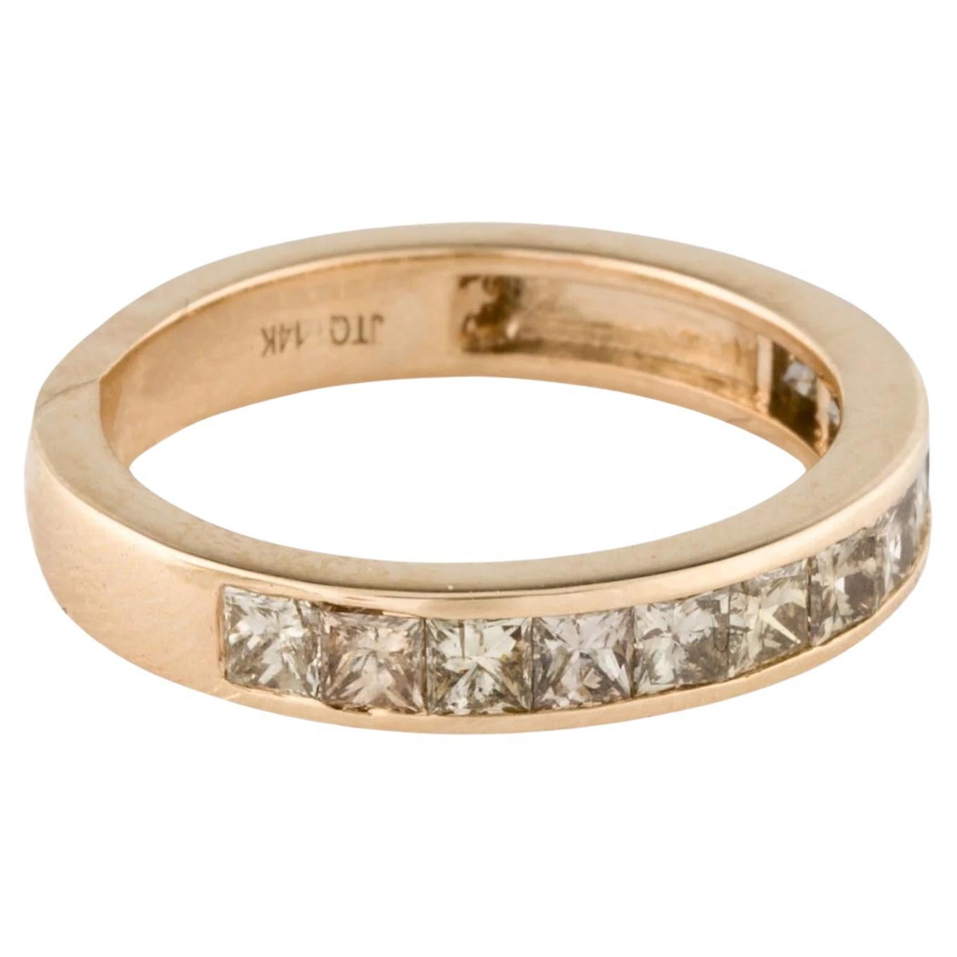 14K Yellow Gold 0.99ct Brown Diamond Band Ring Size 8