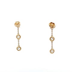 14K Yellow Gold 1 1/10ctw Diamonds by the Yard Drop Earrings