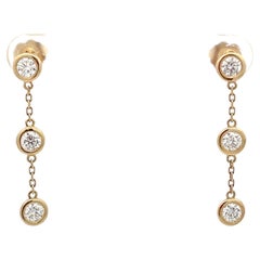 14K Yellow Gold 1 1/10ctw Diamonds by the Yard Drop Earrings