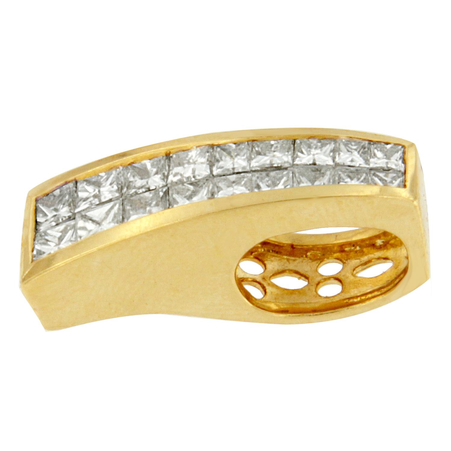 floating princess cut diamond necklace