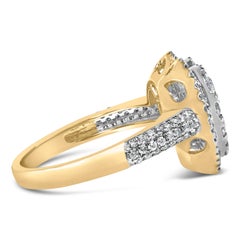 14K Yellow Gold 1 1/2 Cttw Diamond Heart Shaped Composite Ring