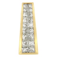 14K Gelbgold 1 1/2 Cttw Princess Cut Diamond Greek Column Anhänger Halskette