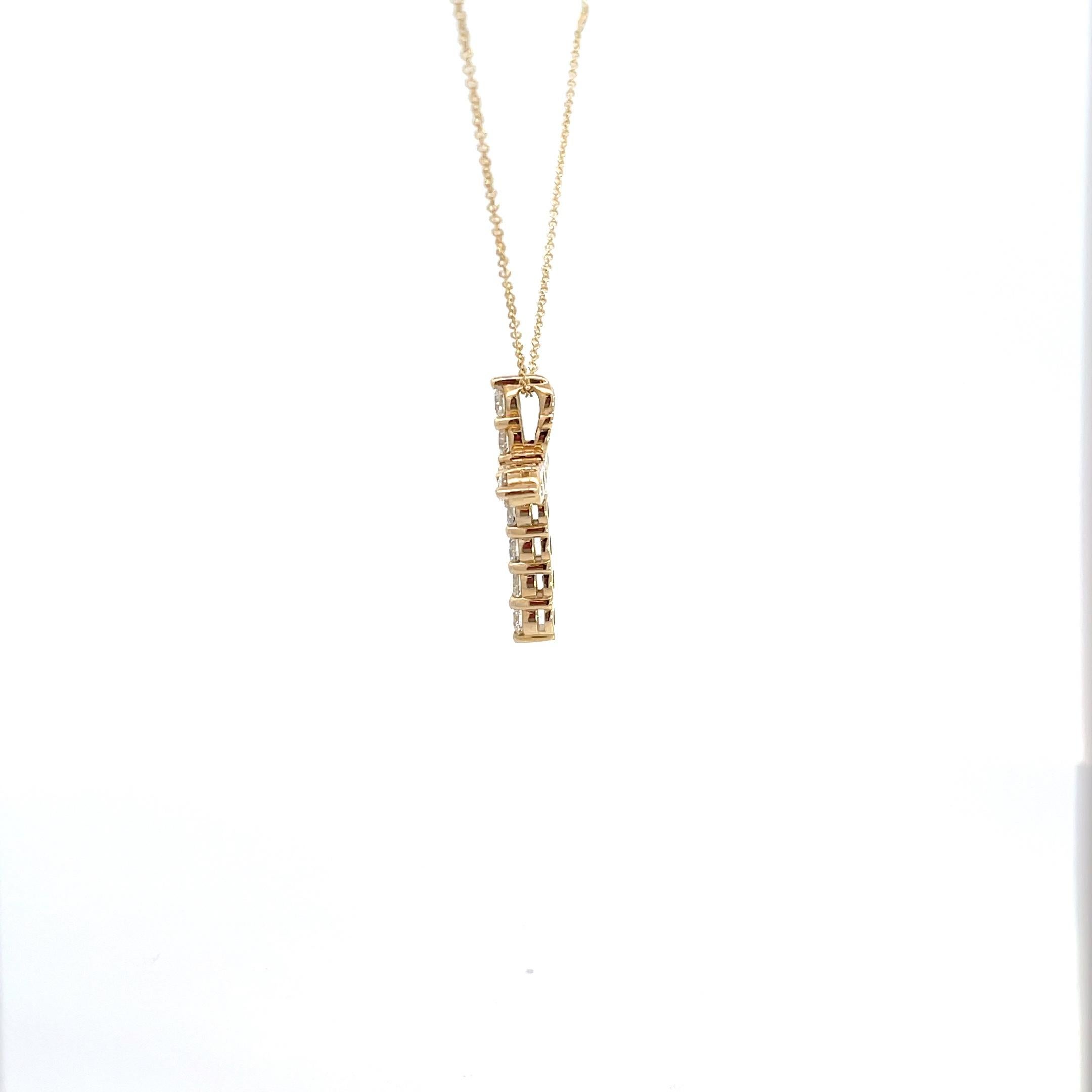Modern 14K Yellow Gold 1 1/2ctw Diamond Cross Pendant For Sale