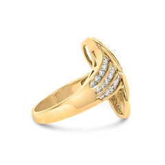 14 Karat Gelbgold 1 1/3 Karat Gesamtkaratgewicht Diamant Bypass-Cocktailring mit Kanalfassung