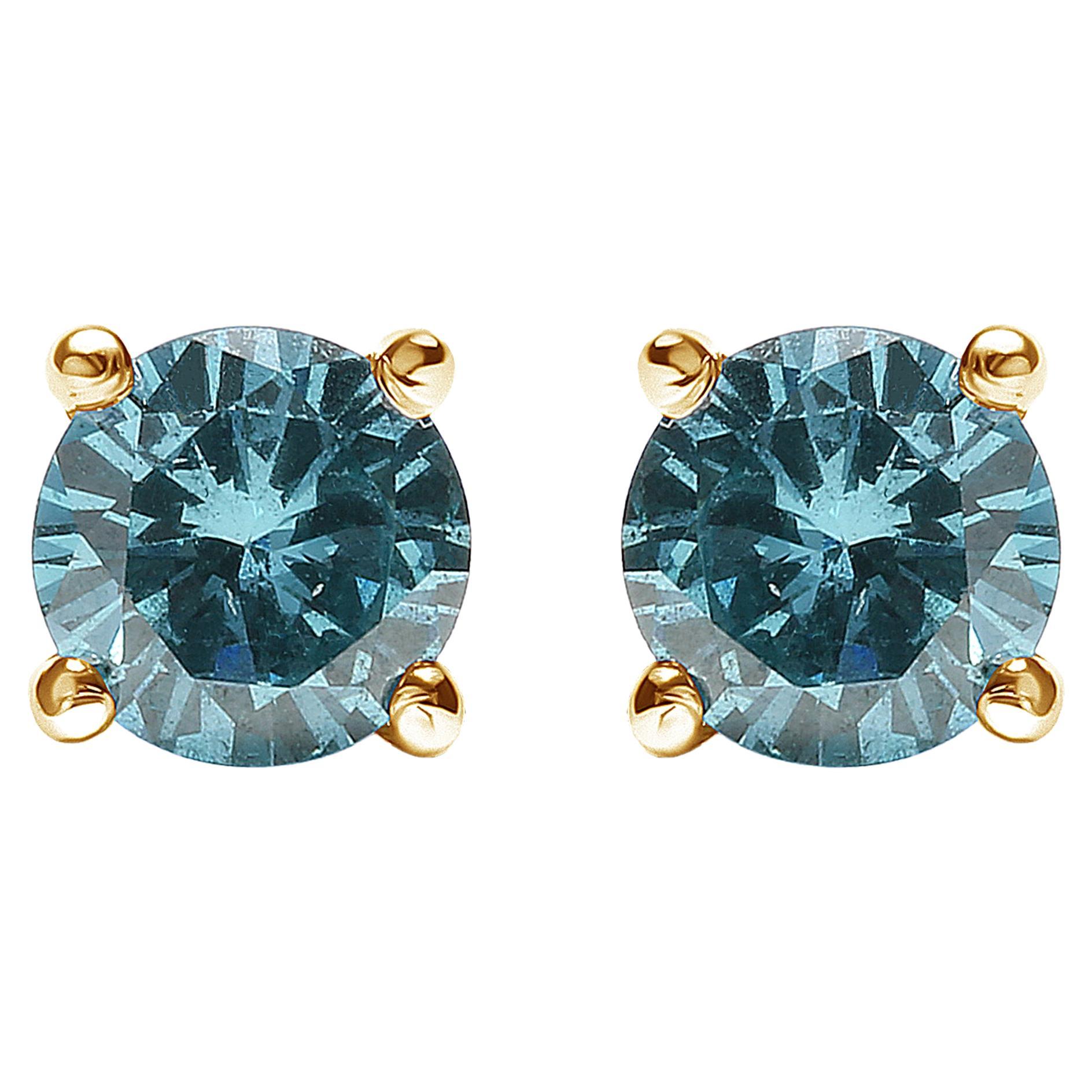 1/2 Carat Blue Diamond Stud Earrings 14K Solid White Gold. $800 Appraised  Value