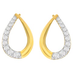 14K Yellow Gold 1/2 Carat Round-Cut Diamond Earrings