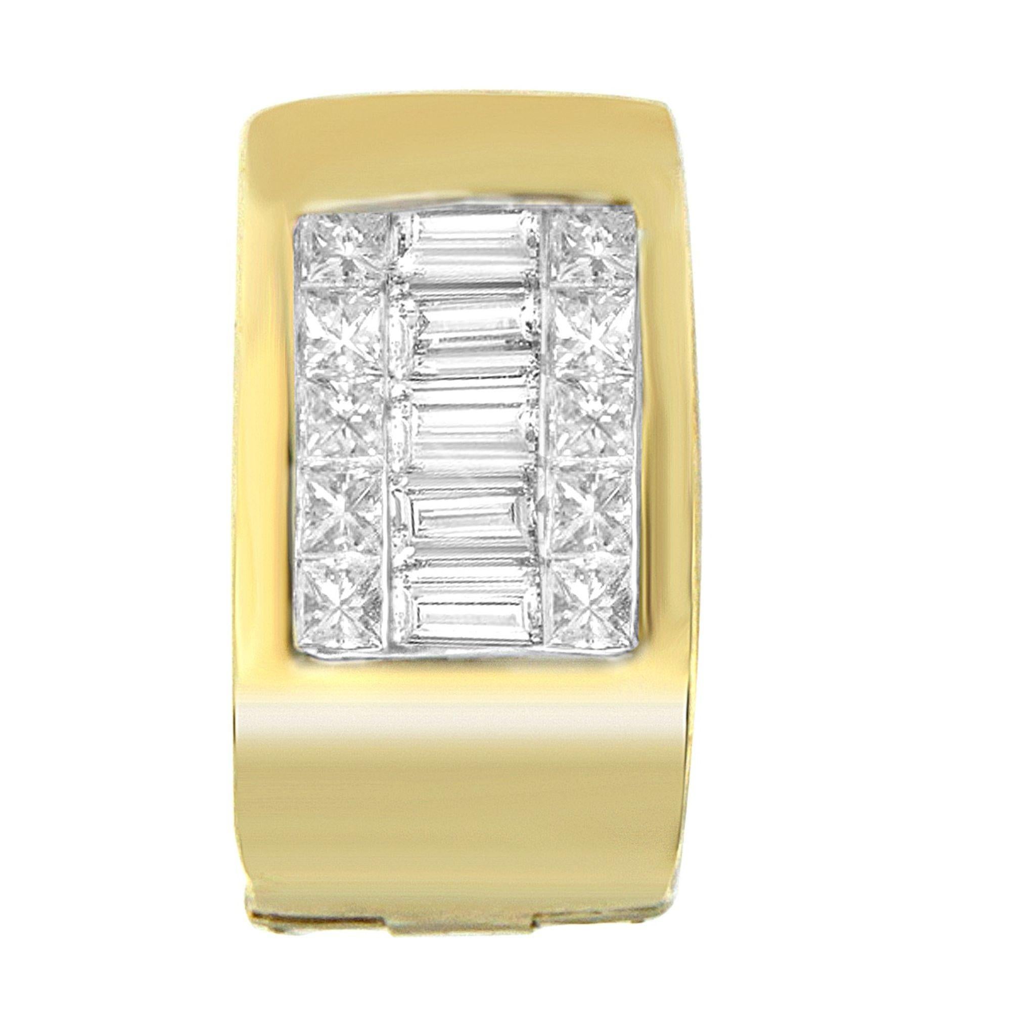 Moderno Orecchini con diamanti in oro giallo 14K da 1/2 cttw (H. H., VS2-SI1) in vendita
