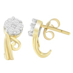 14K Yellow Gold 1/2 cttw Round Cut Diamond Stud Earrings (I-J, SI2-I1)