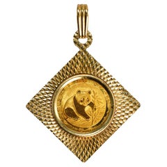 14K Gelbgold 1/20 Gold Panda Münze-Anhänger 3.6g
