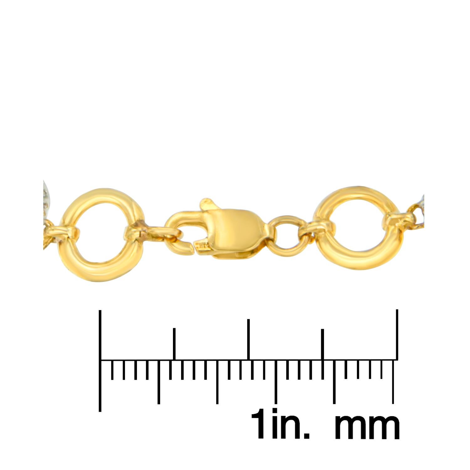 14K Gelbgold 1/2 Karat Rundschliff Diamant-Armband mit Kreis im Zustand „Neu“ im Angebot in New York, NY