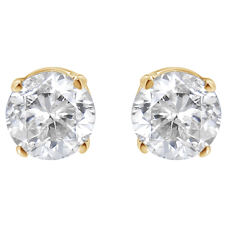 1/3 Ct Round Cut 14K Yellow Gold Diamond Stud Earrings 1/3 Ct Round Cut 14K Yellow Gold Diamond Stud Earrings