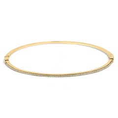 14K Yellow Gold 1/3 Cttw Diamond Half Eternity Bangle Bracelet