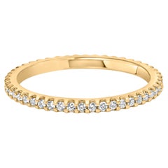14K Yellow Gold 1/3 Cttw Shared Prong Set Round Diamond Eternity Band Ring