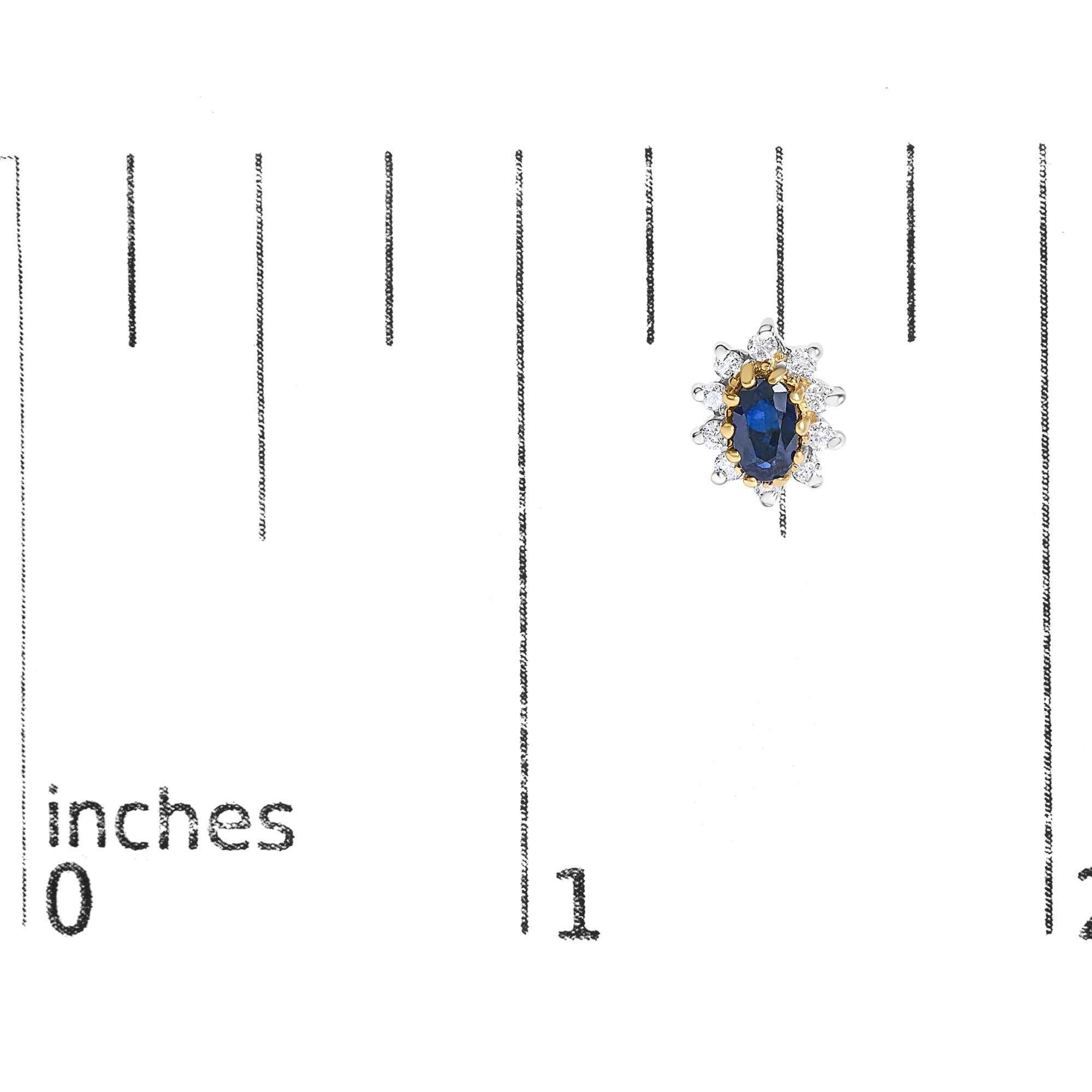 Orecchini a perno con diamante e zaffiro blu da 1/4 di carato in oro giallo 14K In condizioni Nuovo in vendita a New York, NY