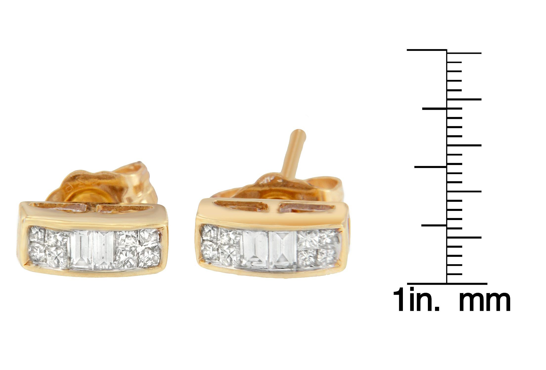 Orecchini in oro giallo 14k con diamanti 1/4ct TDW In condizioni Nuovo in vendita a New York, NY