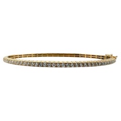 14K Yellow Gold 1 Carat Diamond Bangle Bracelet