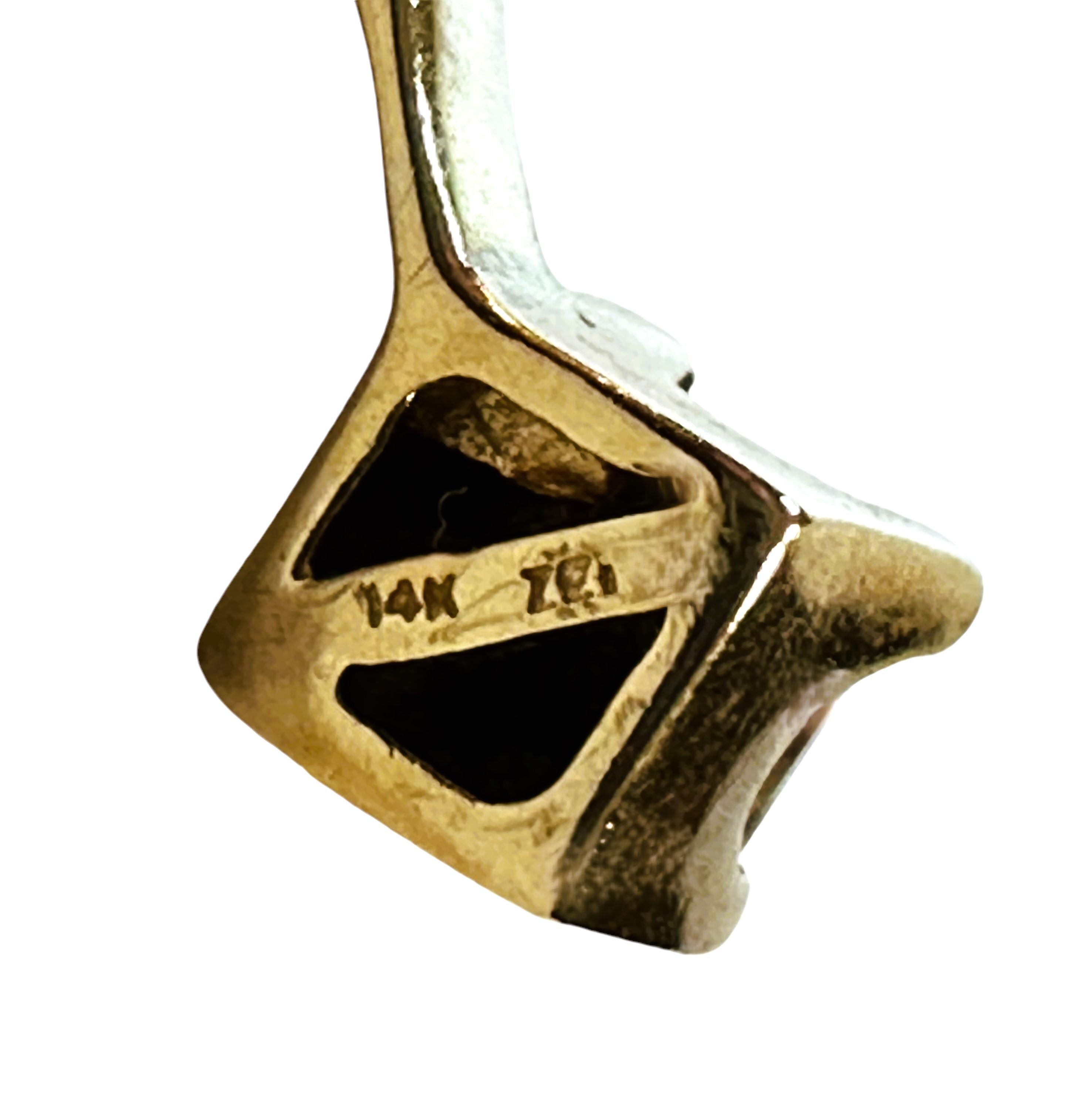 Art Deco 14K Yellow Gold 1 Ct Princess Cut Diamond Graduated Pendant Necklace 17.5 Inches