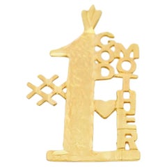 14k Yellow Gold "#1 Godmother Pendant