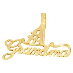 14k Yellow Gold "#1 Grandma" Pendant