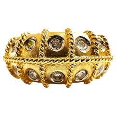 14k Yellow Gold 10 Count Brilliant Cut Diamond Ring Size 7.5