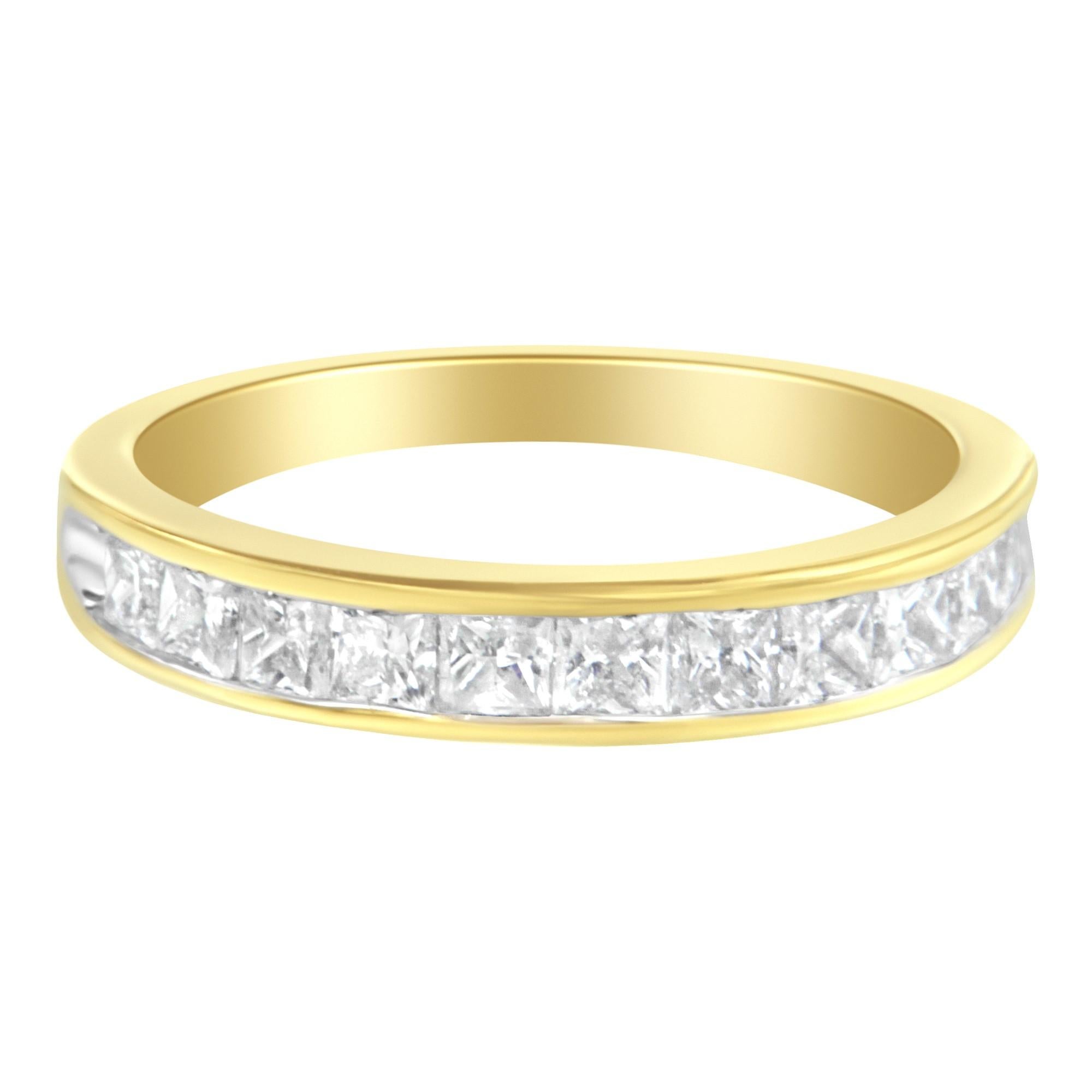 14K Yellow Gold 1.0 Cttw Diamond Channel Band Ring