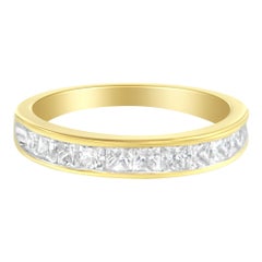 14K Yellow Gold 1.0 Cttw Diamond Channel Band Ring