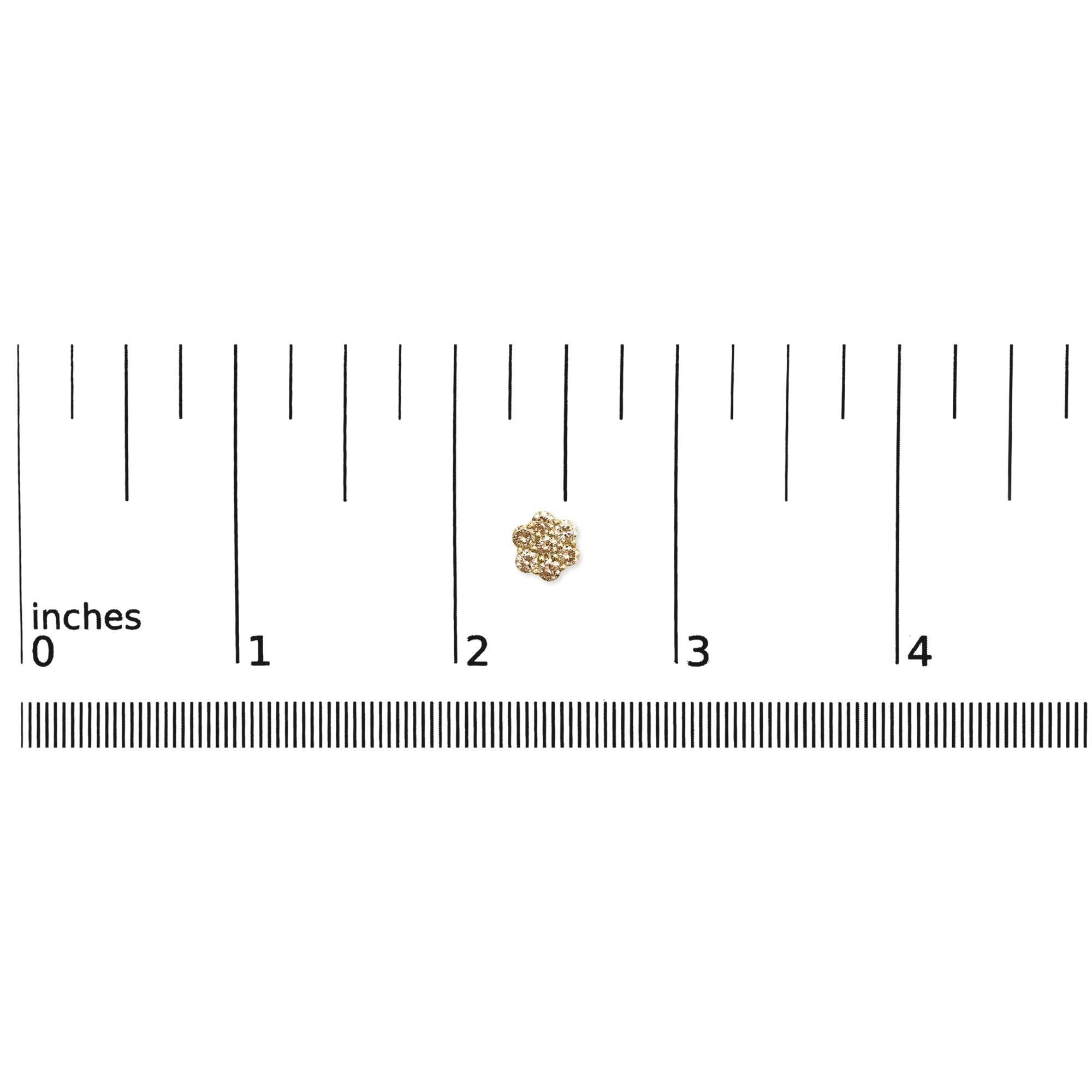 Pendientes florales de oro amarillo de 14 quilates de 1,0 qt de diamante en Nuevo estado para la venta en New York, NY