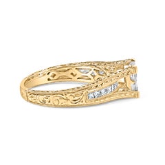 14K Yellow Gold 1.0 Cttw Princess Composite Diamond Engagement Ring