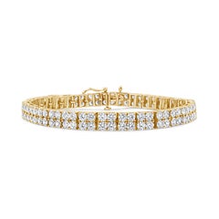 14K Gelbgold 10.0 Karat Diamant-Tennisarmband mit 2 Reihen