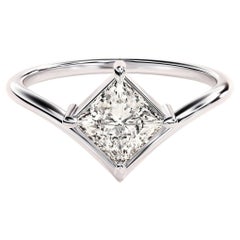 14k Yellow gold 1.00 CT Solitaire Princess Cut Moissanite Ring  Gift For Her.
