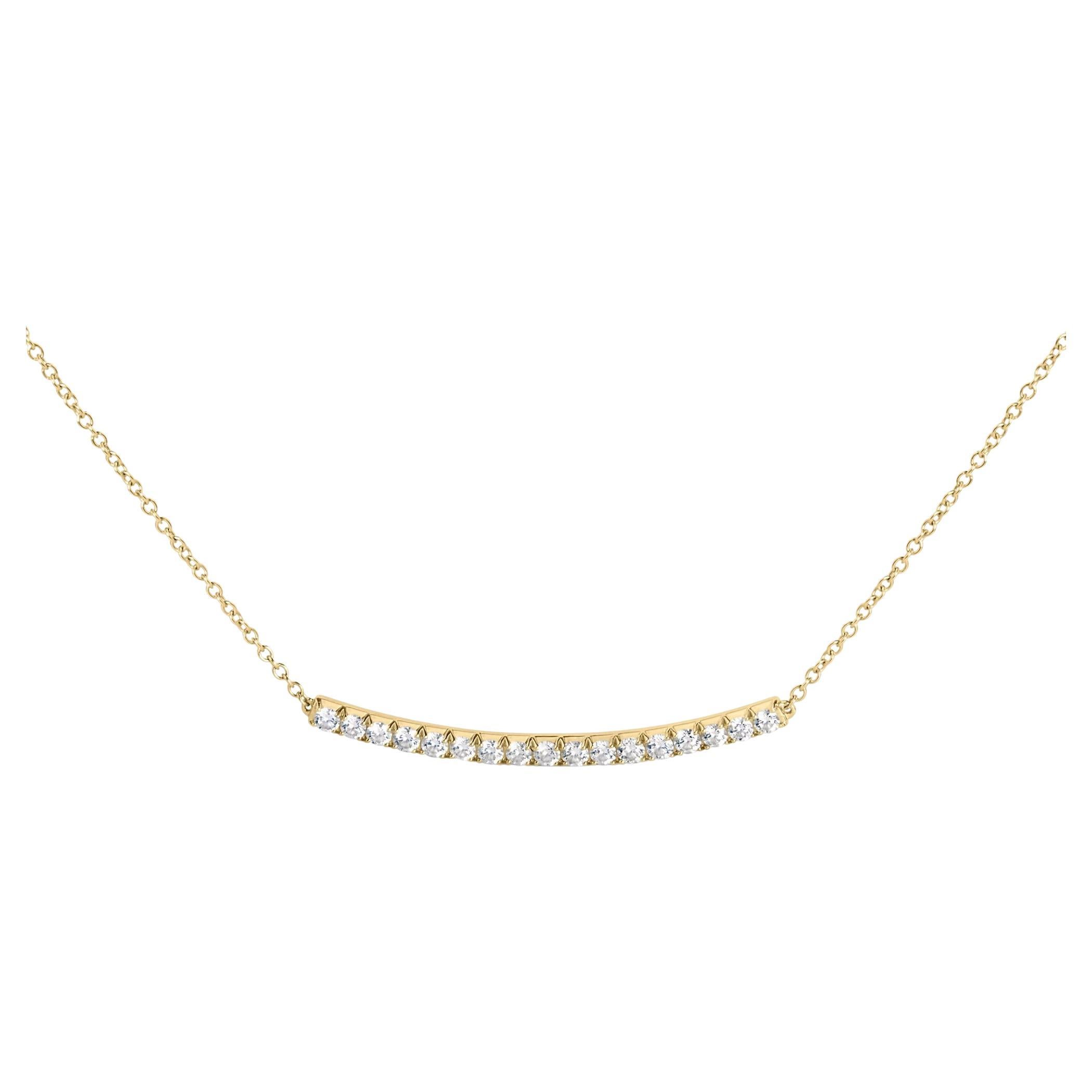 Collier pendentif de 18 pouces en or jaune 14 carats avec diamants de 1,00 carat au total