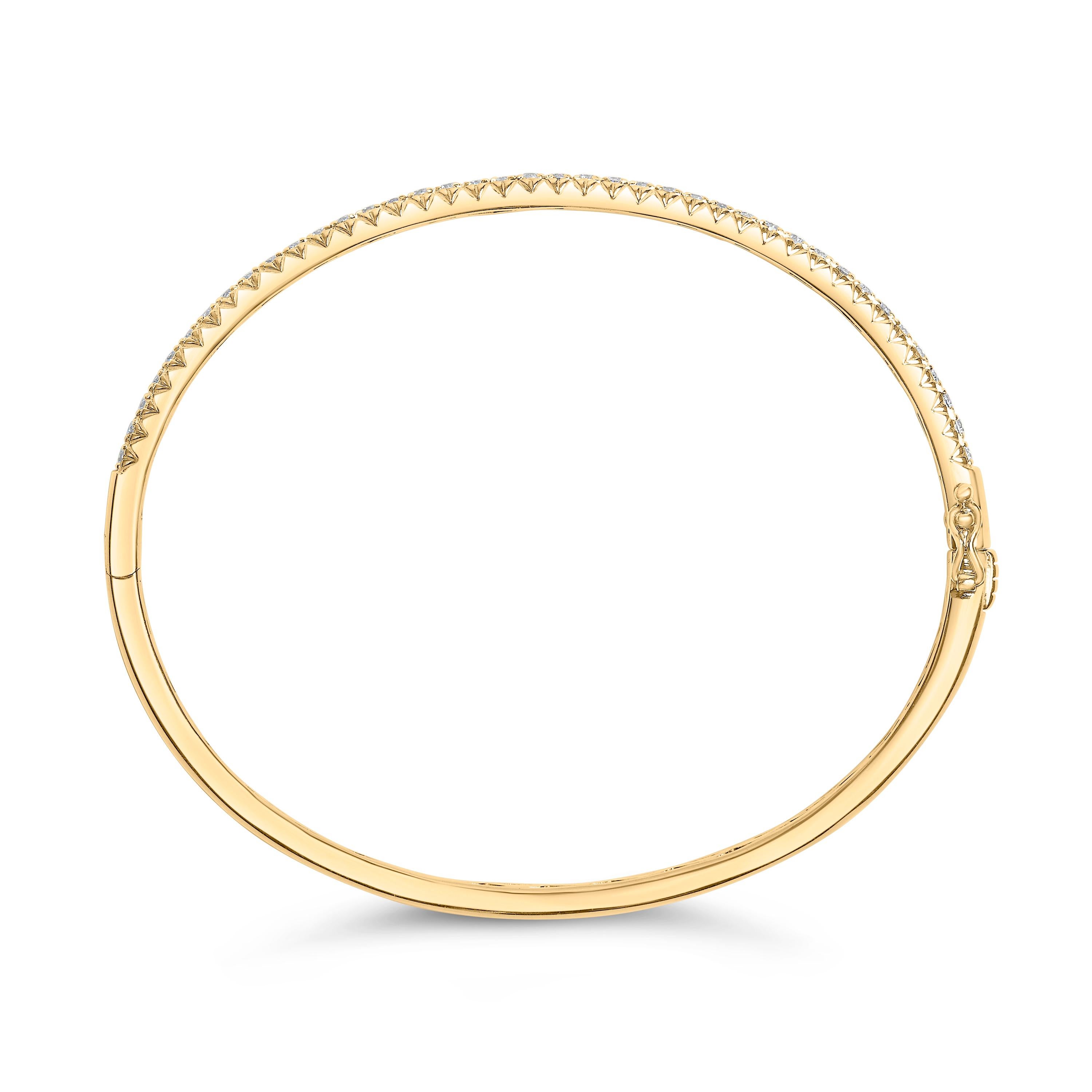 Moderno Bracciale con diamanti a mezza eternità in oro giallo 14K da 1,00 cttw in vendita