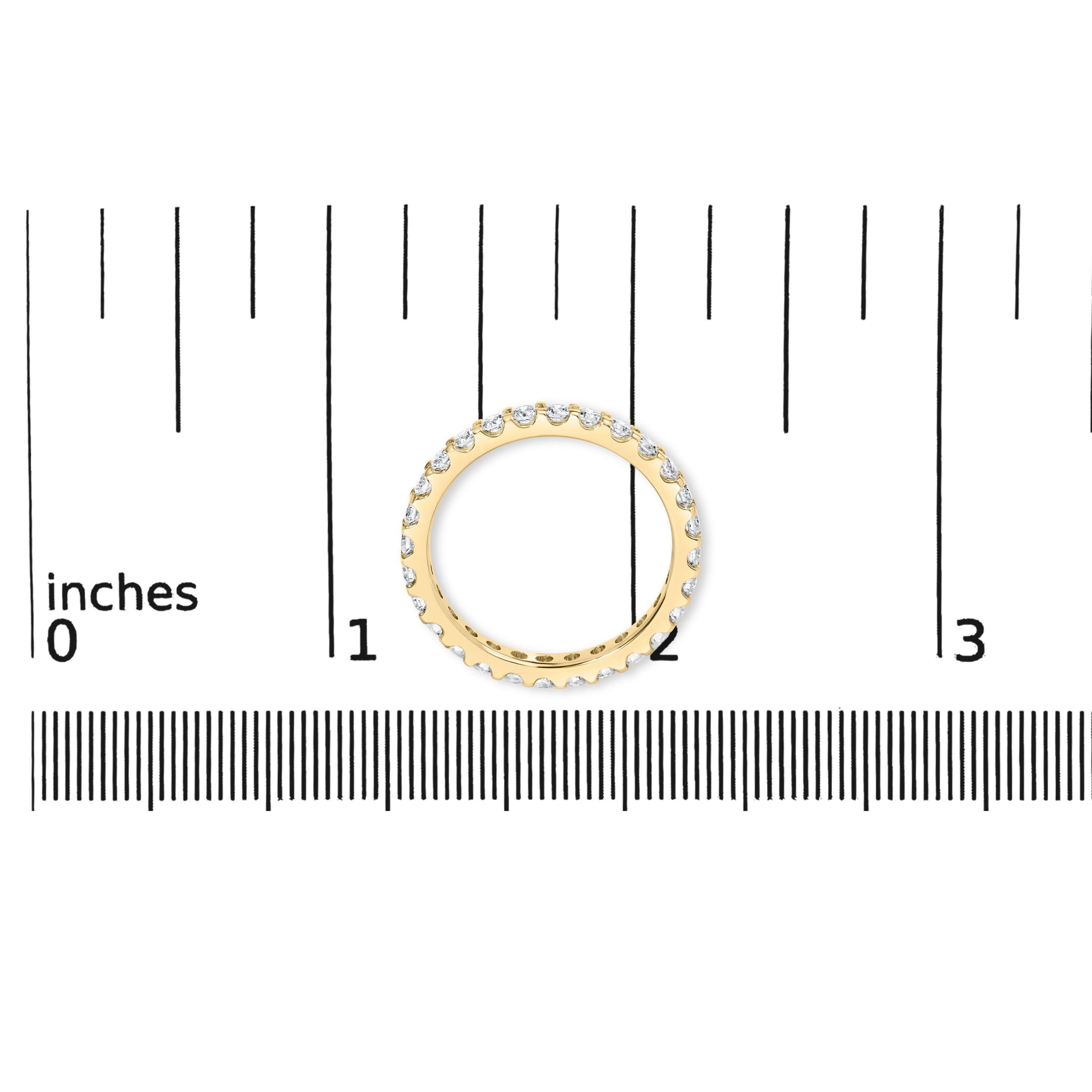 14K Yellow Gold 1.00 Cttw Shared Prong Set Round Diamond Eternity Band Ring 5