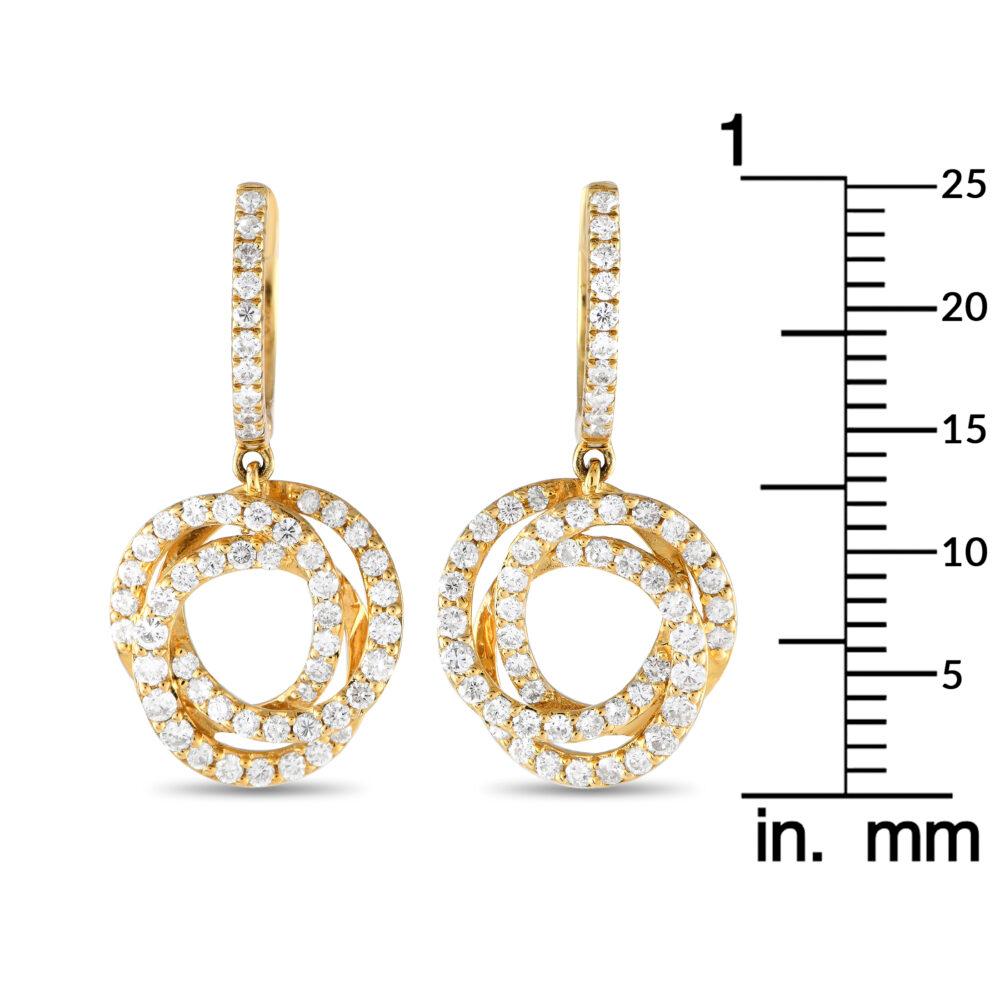 Pendientes de gota de oro amarillo de 14 quilates con 1,00 ct de diamantes ER28822-Y Corte redondo en venta
