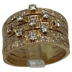 14K Yellow Gold 1.00ctw G-VS2 Round Natural Diamond Stackable Cocktail Ring 7.25
