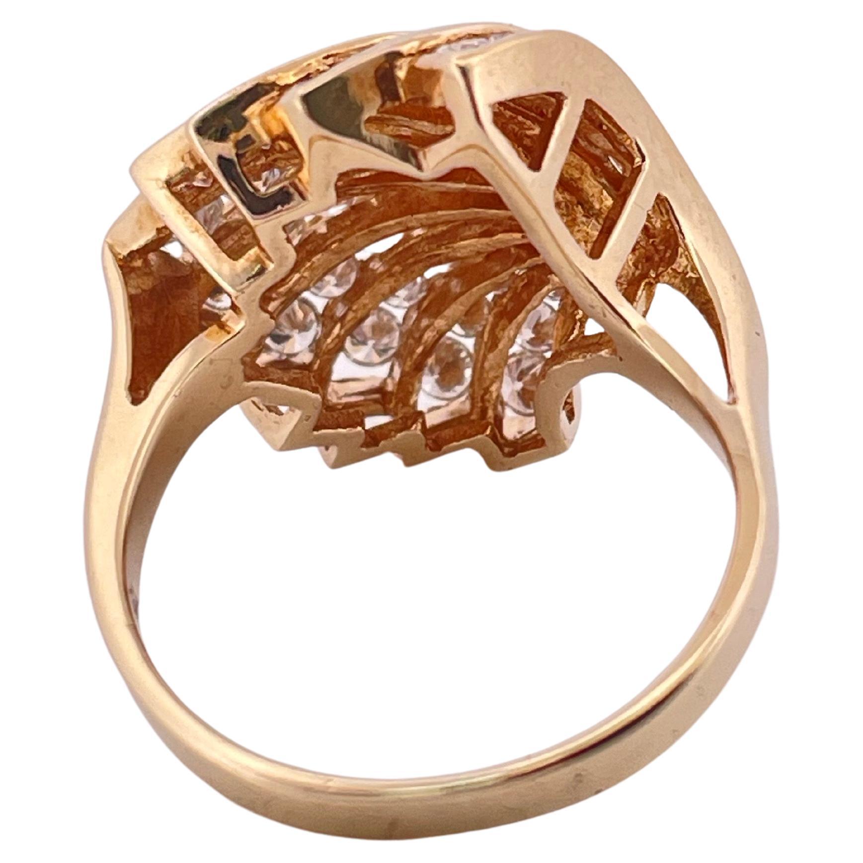 Bague en or jaune 14K 1.00ctw I-J SI1-SI2 diamant Bon état - En vente à Sewickley, PA