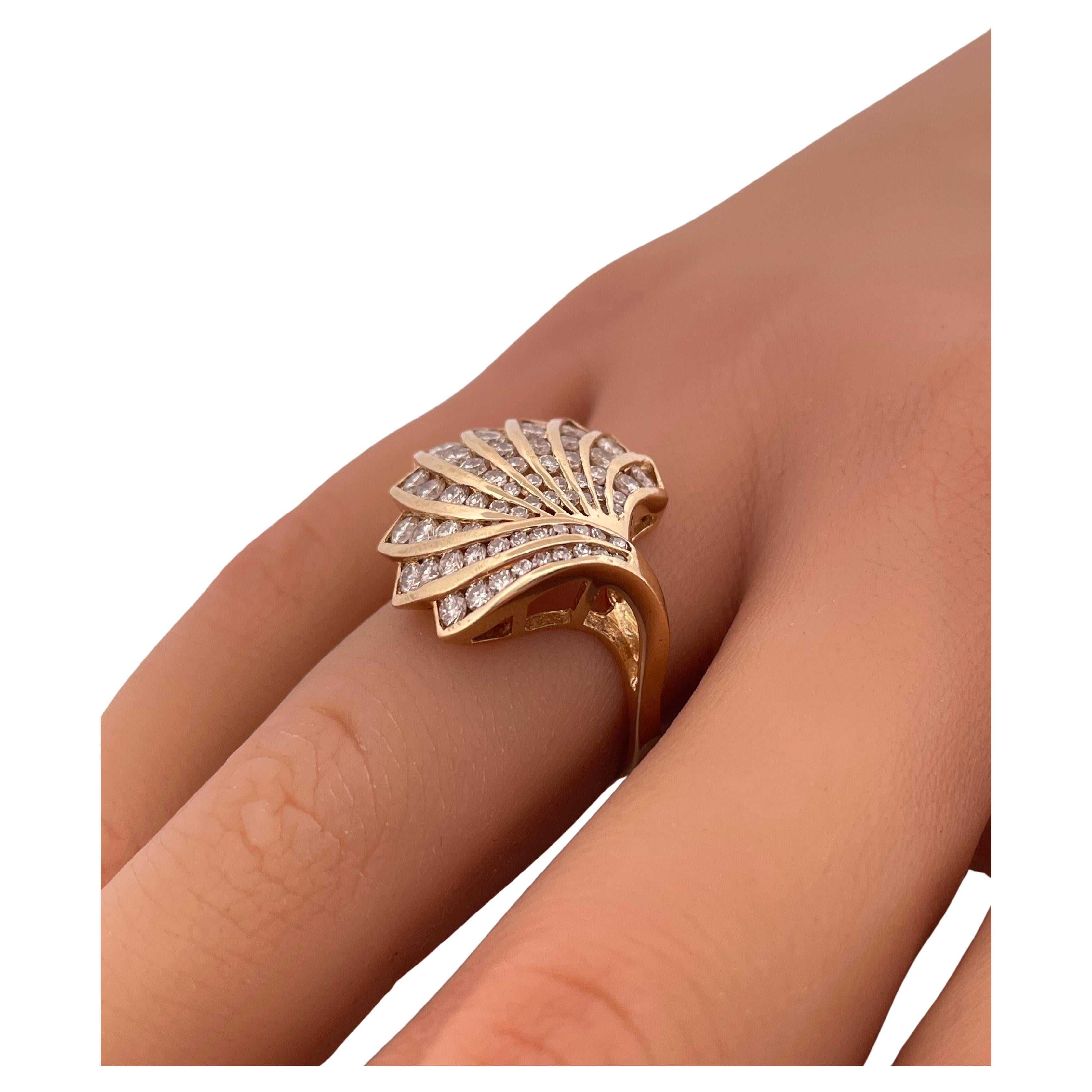 Bague en or jaune 14K 1.00ctw I-J SI1-SI2 diamant Unisexe en vente