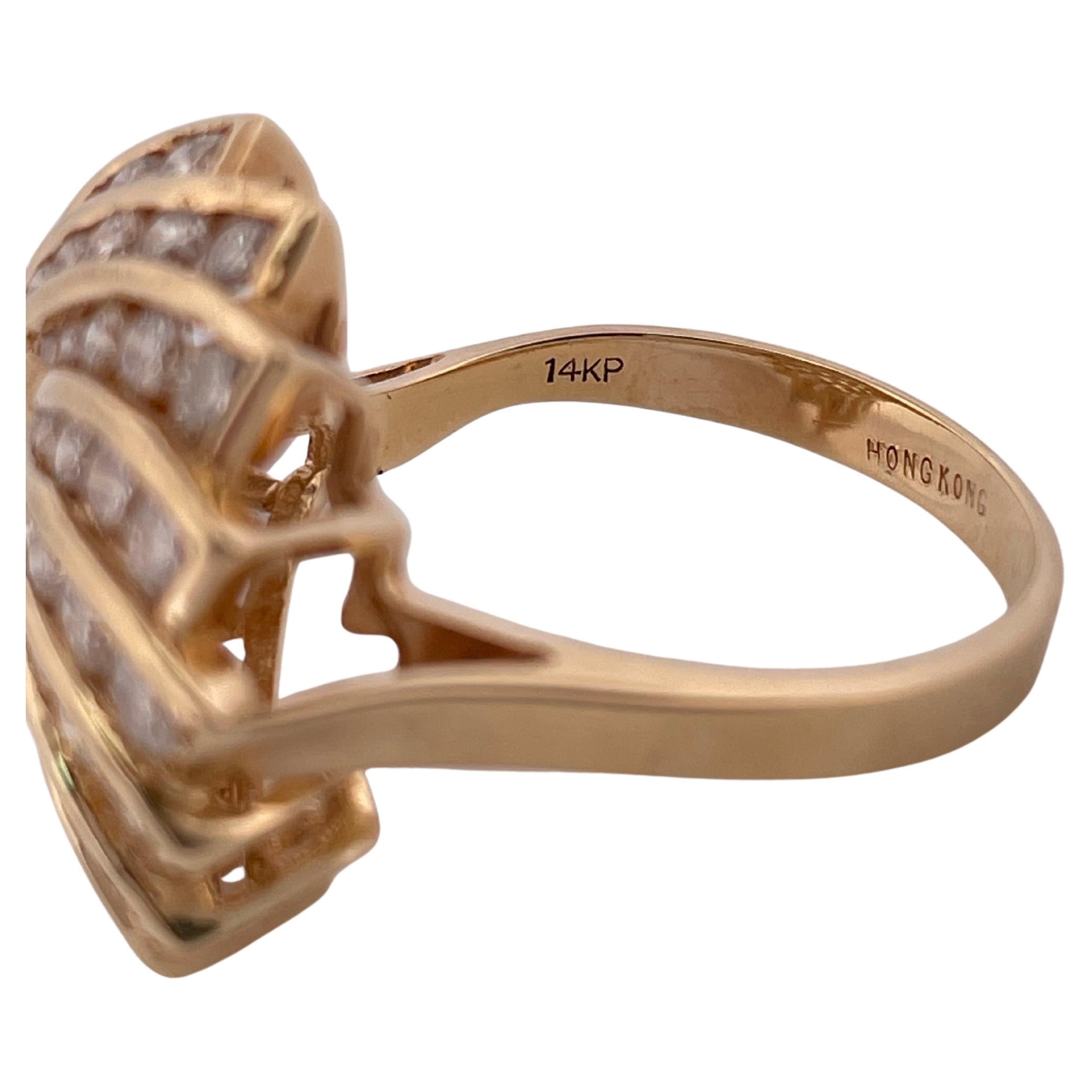 Bague en or jaune 14K 1.00ctw I-J SI1-SI2 diamant en vente 2