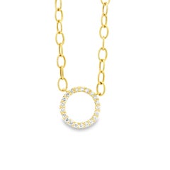 14k Yellow Gold 1.00ctw Natural Round Brilliant Diamond Oval Link Paperclip