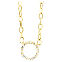 14k Yellow Gold 1.00ctw Natural Round Brilliant Diamond Oval Link Paperclip