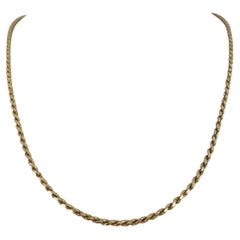 14k Gelbgold 10.1g massiver dünner 2,2 mm Diamantschliff Seil Kette Halskette 20"