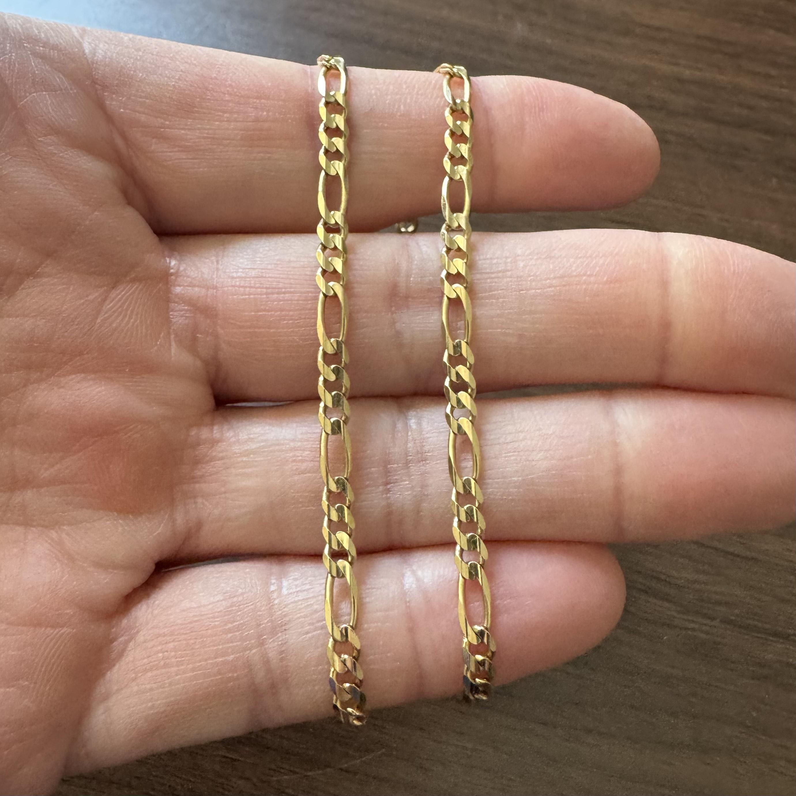 Condition:  Excellent Condition, Professionally Cleaned and Polished
Metal:  14k Gold (Marked, and Professionally Tested)
Weight:  10.2g
Length:  17 Inches
Width:  4mm
Closure: Lobster Claw
Markings:  