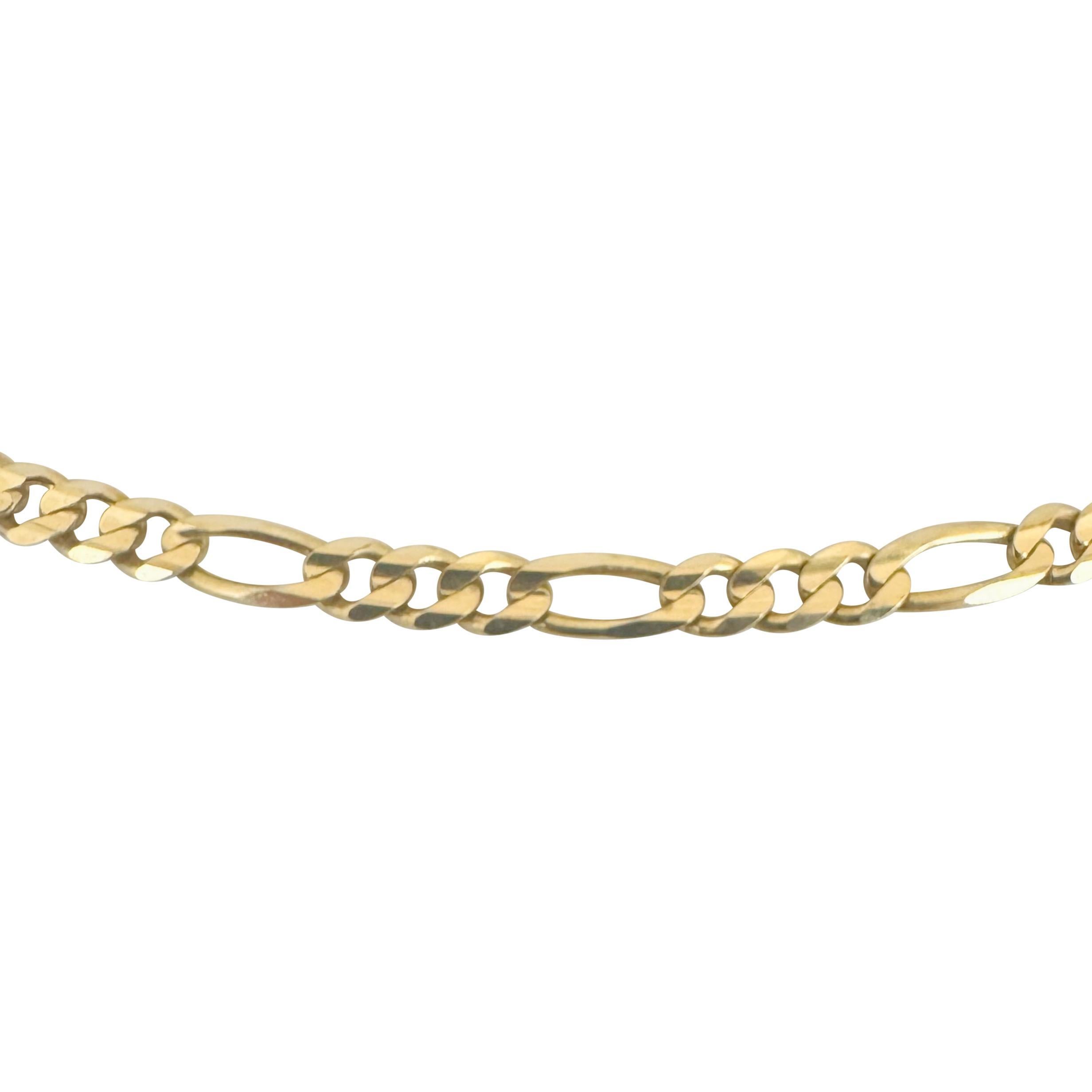 Women's 14k Yellow Gold 10.2g Solid 4mm Figaro Link Chain Necklace Italy 17